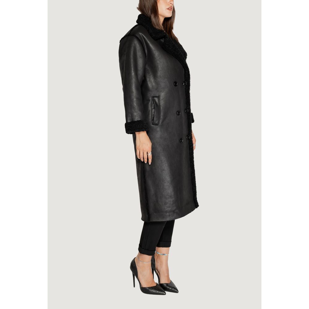 Cleré Schwarzer Polyester-Mantel